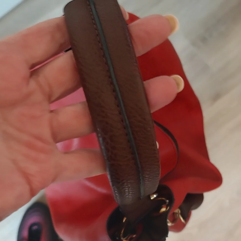 Red Boho Chain Shoulder Bag